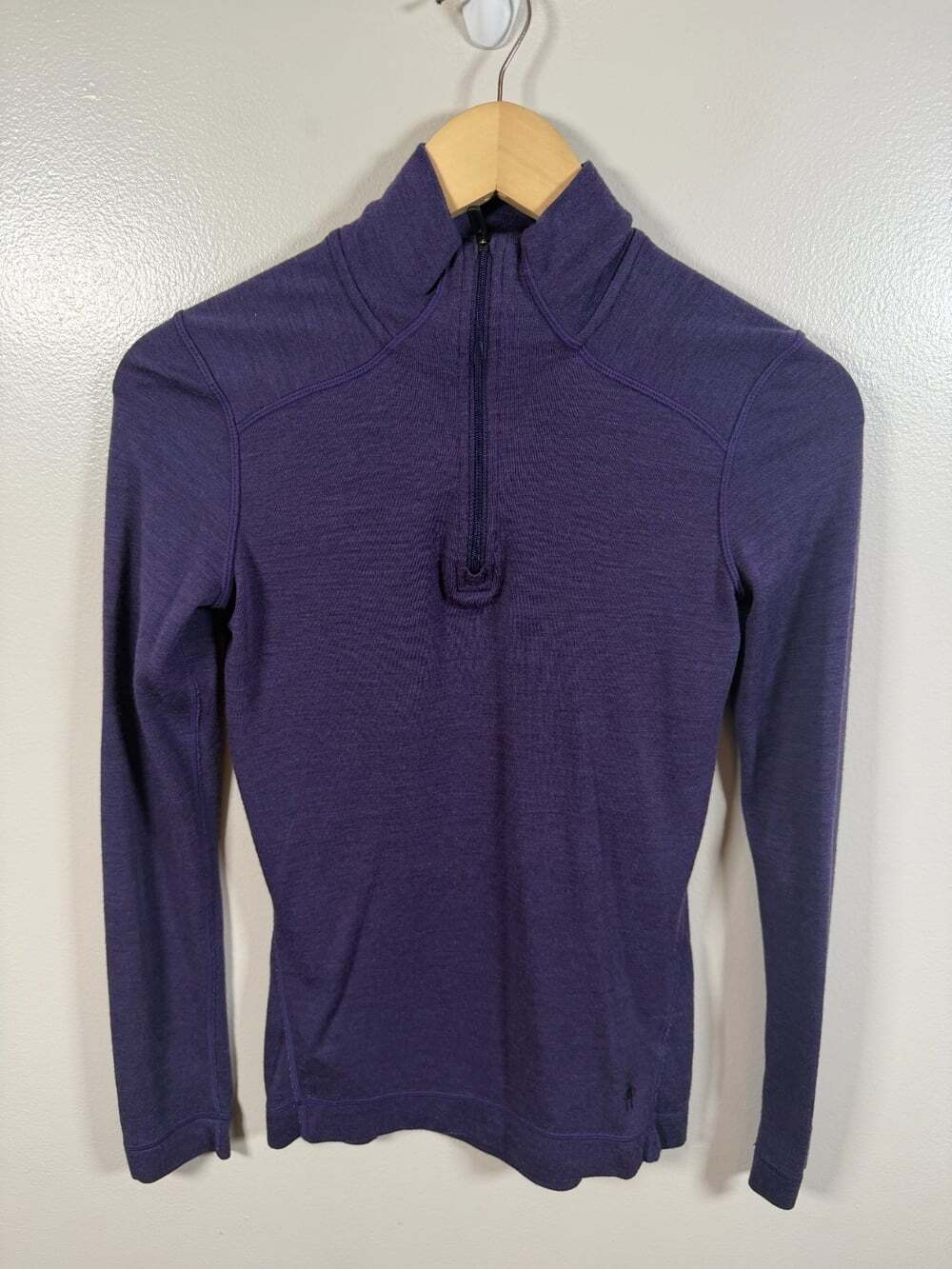 Smartwool Quarter Zip Womens Size Small Purple Merino Wool Base Layer Hiking